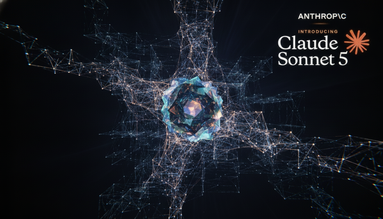 A conceptual image of an advanced neural network, representing the powerful agentic capabilities of Anthropic's Claude Sonnet 5 AI model.