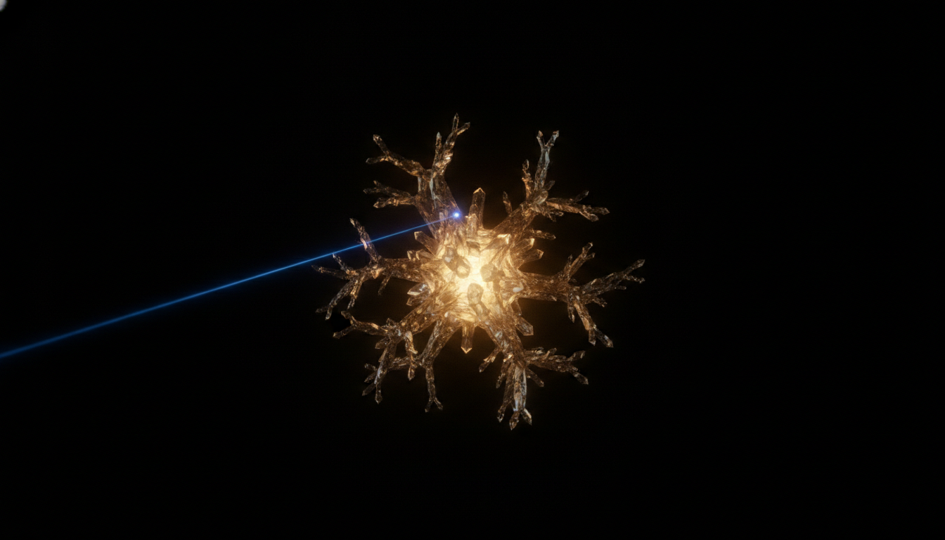 An abstract rendering of the GPT-5.6 Sol AI model, depicted as a glowing crystalline structure undergoing a security scan.