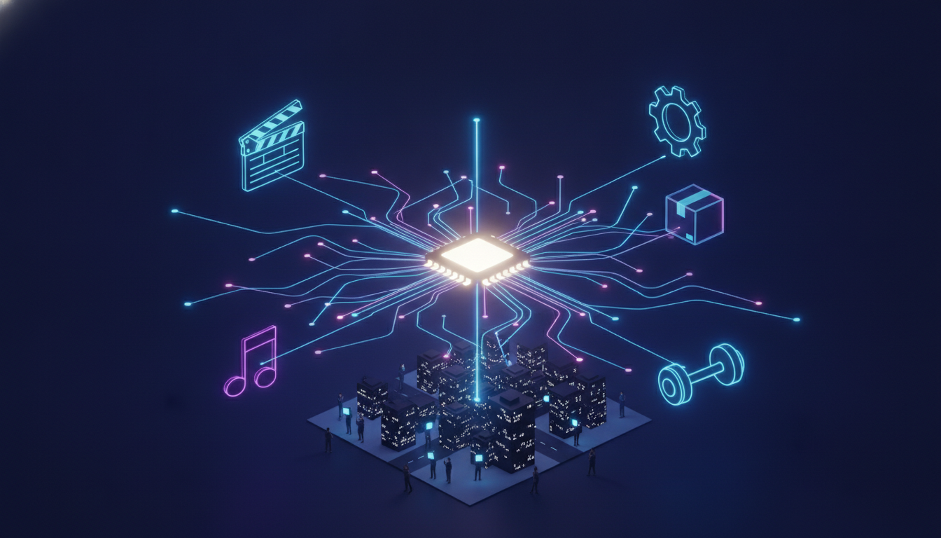 An illustration depicting the interconnectedness of various subscription services, representing the sprawling subscription economy explained by monthly fees.